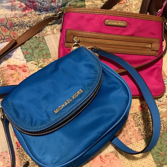 KORS Michael Kors Handbags - MICHAEL KORS • BAG • Bright Blue• leather & nylon • crossbody summer purse